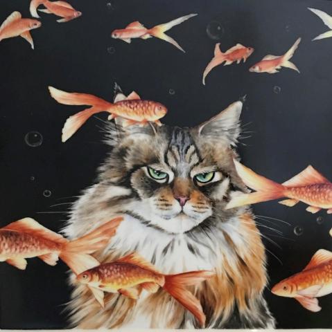 painting - cat